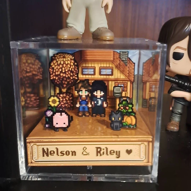 Personalized 3D Cube Shadowbox Valentine's Day Anniversary Gift For Couple