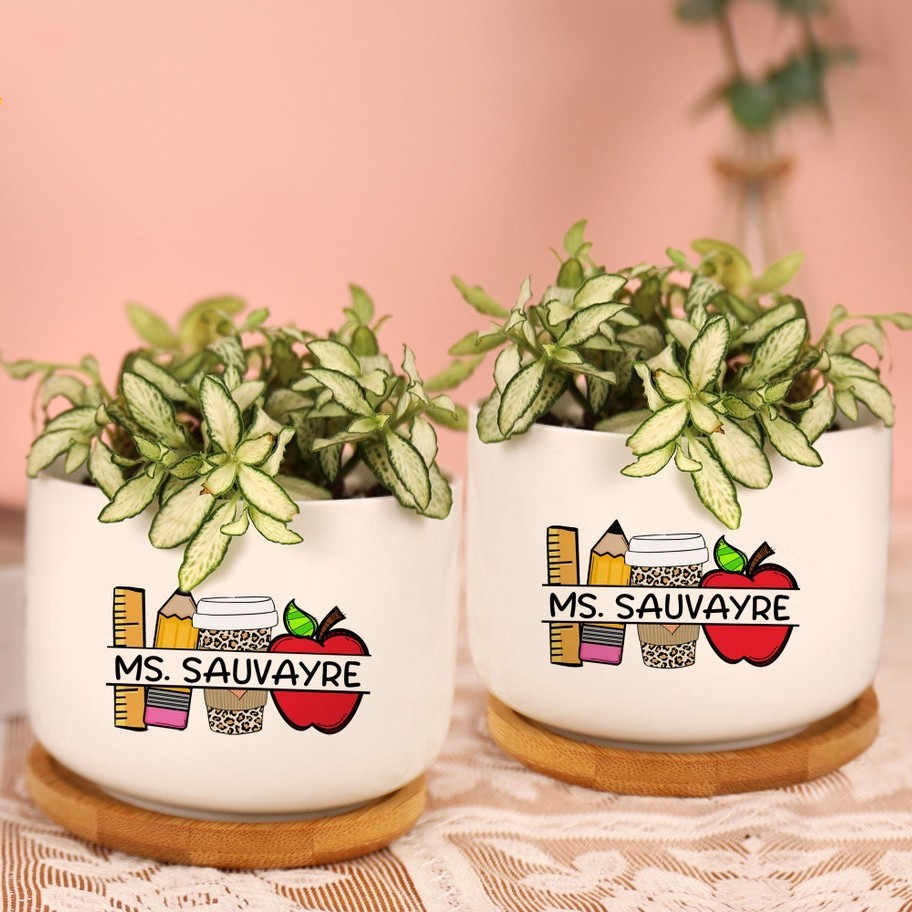 Personalized Teacher Appreciation Gift Thank You Plant Pot Lovegrowhere