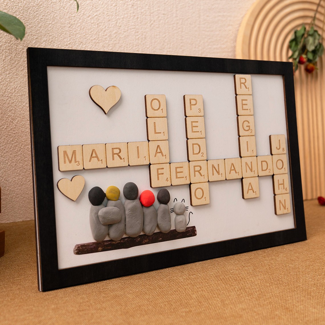 Custom Family Name Scrabble Frame | Personalized Wooden Sign | Unique Gift for Parents & Grandparents