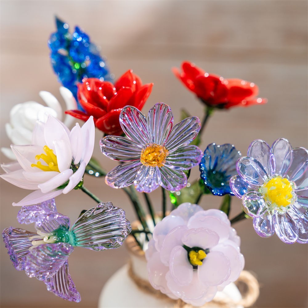 Handmade Glass Birth Month Flower For Mother's Day Mom Grandma Gift