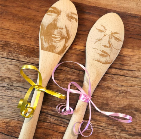 Custom Wooden Spoons with Carved Name and Faces — Fun & Unique Gift