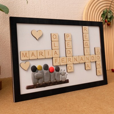 Custom Family Name Scrabble Frame | Personalized Wooden Sign | Unique Gift for Parents & Grandparents