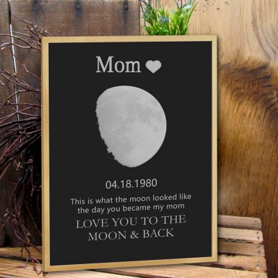 Personalized Moon Phase Frame Wall Art Home Decor For Mother's Day Gift