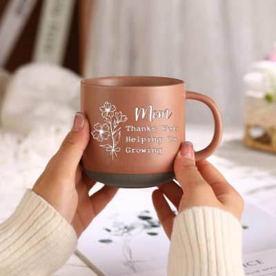 Custom Coffee Mug Birth Flower Mug For Mom Mother's Day Gift