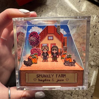 Personalized 3D Cube Shadowbox Valentine's Day Anniversary Gift For Couple