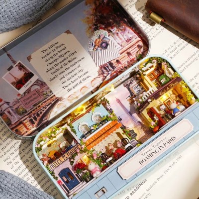 DIY Miniature Dollhouse Kit Tin Box Mini World Fairland Garden For Christmas Gift