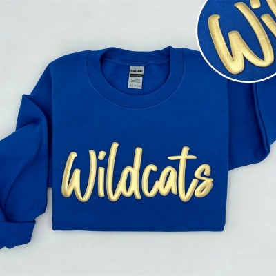 Custom Puff Print Team Name Sweatshirt Sports Team Crewneck Game Day Outfit School Spirit Gift