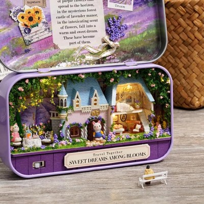 DIY Miniature Dollhouse Kit Tin Box Mini World Fairland Garden For Christmas Gift