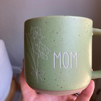 Custom Coffee Mug Birth Flower Mug For Mom Mother's Day Gift