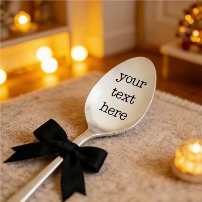 Personalized Unique Custom Name Cute Ribbon Decorated Utensil Perfect Gift for Children Fork Spoon