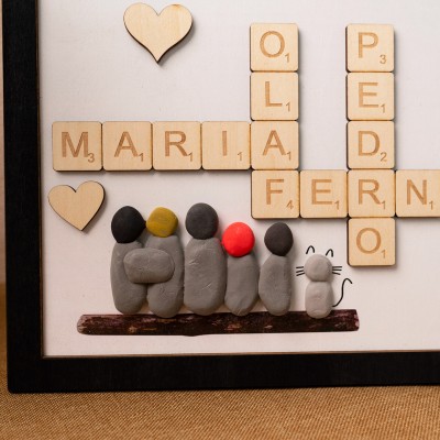 Custom Family Name Scrabble Frame | Personalized Wooden Sign | Unique Gift for Parents & Grandparents