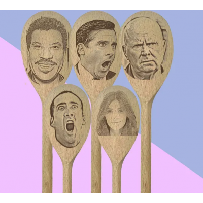 Custom Face Engraved Spoon – Funny & Unique gift for friends or family.