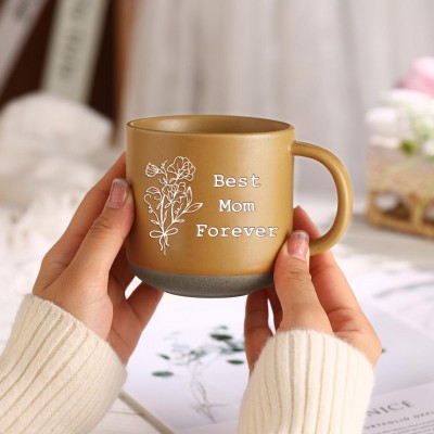 Custom Coffee Mug Birth Flower Mug For Mom Mother's Day Gift