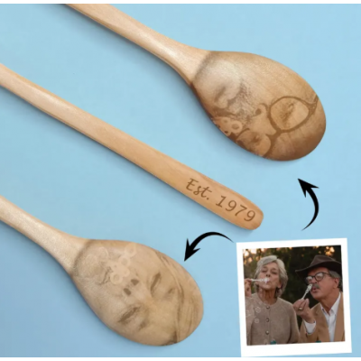 Custom Wooden Spoons with Carved Name and Faces — Fun & Unique Gift