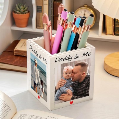 Cusom Photo Brick Pencil Pot For Dad