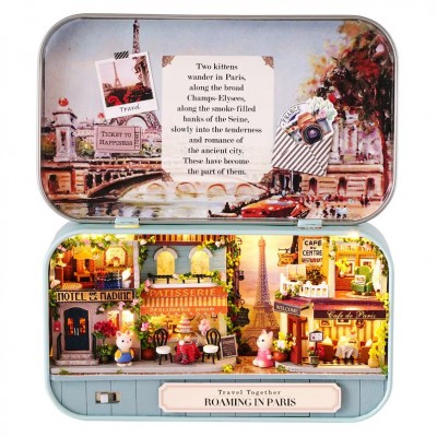 DIY Miniature Dollhouse Kit Tin Box Mini World Fairland Garden For Christmas Gift