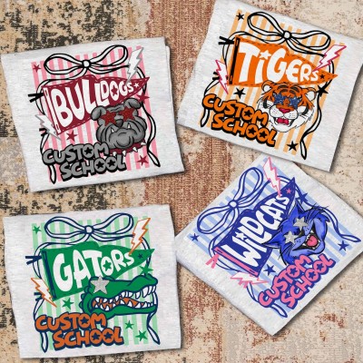 Custom Mascot Shirt, School Spirit Tee, Personalized Team T-Shirt, Retro Sports Graphic, Game Day Outfit