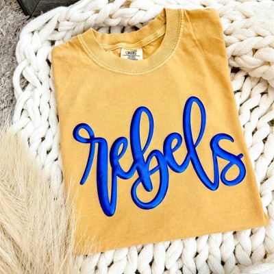 Custom Puff Print Team Name Sweatshirt Sports Team Crewneck Game Day Outfit School Spirit Gift
