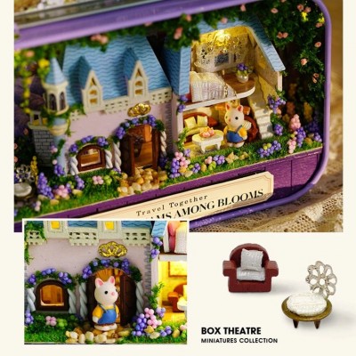 DIY Miniature Dollhouse Kit Tin Box Mini World Fairland Garden For Christmas Gift