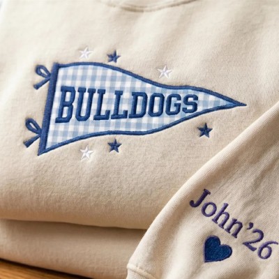 Custom Pennant University Embroidered Sweatshirt, College Letter Sweater, School Spirit Shirt Game Day Outfit