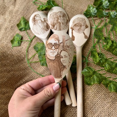 Custom couple face Engraved Spoon—Fun & Unique Gift