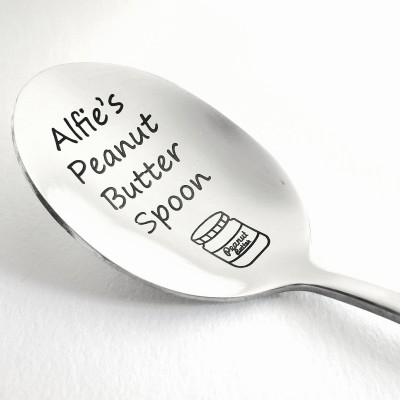 Custom Peanut Butter Spoon - Engraved Peanut Butter Spoon - Personalized Peanut Butter Spoon -For Couple Valentine's Day Gift