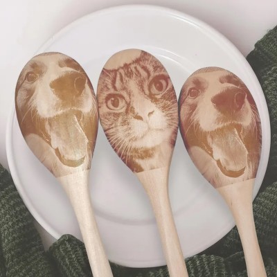 Custom Wooden Spoons with Carved Pet Faces — Fun & Unique Christmas Gift