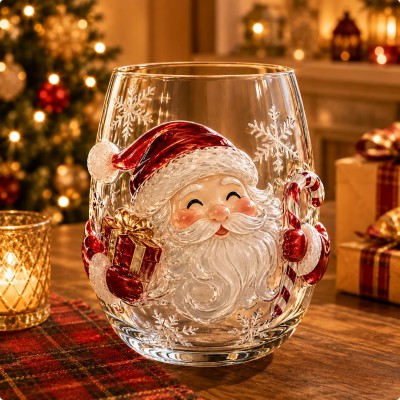 Christmas Wine Glass Collection Gift Box Set Unique Christmas Gift 