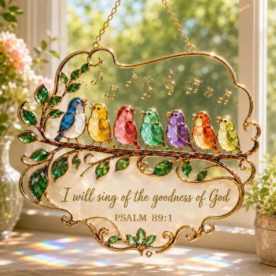Psalm 89:1 Songbird Window Suncatcher