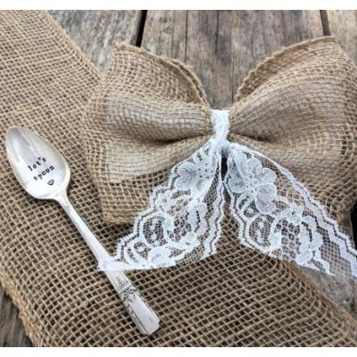 Serving Spoon, Hand Stamped Silver Plated Spoon, Friends Make Life Beautiful, Large Spoon, Personalized Serving Spoon, Custom Serving Spoon