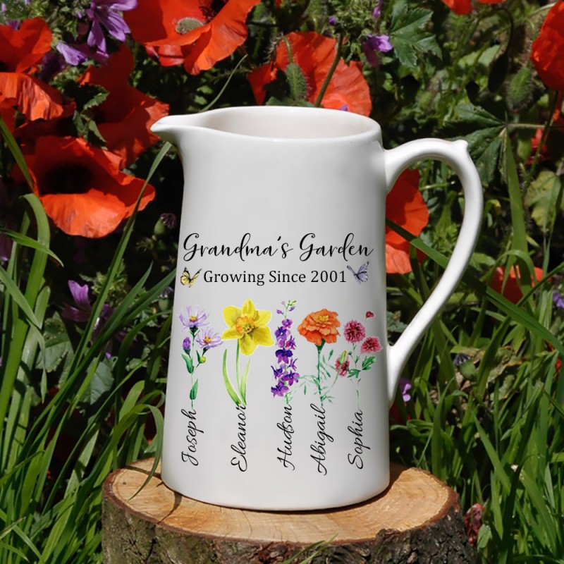 Personalized Grandma's Garden Vase, Mother's Day Gifts For Nana